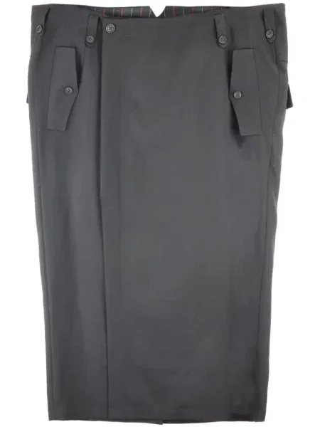 Vlněné kalhoty Yohji Yamamoto černé