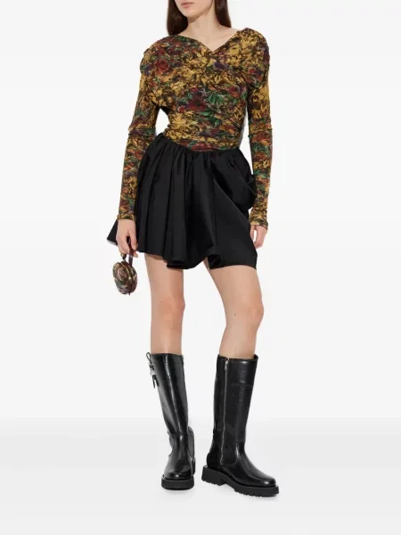Top Ganni cu model floral lung