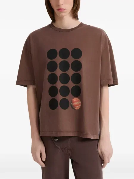 Tricou Marni cu imagine maro