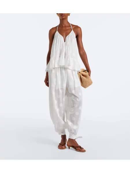 Pantaloni Zimmermann cu buline alb