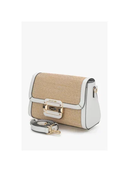 Сумка шкіряна бежево-біла Cromia біла