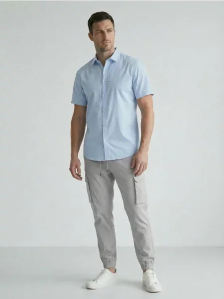 Sinsay Kalhoty jogger cargo šedá