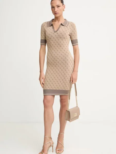 Guess rochie cu vâscoză LISE bej