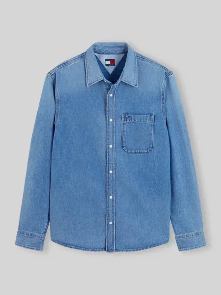 Koszula jeansowa o kroju regular fit z czystej bawełny Tommy Jeans niebieska