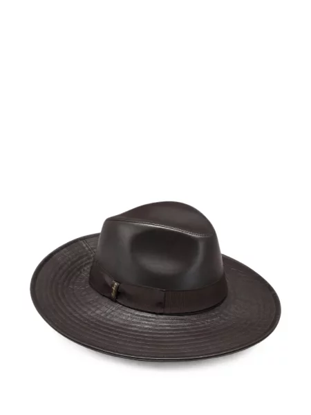 Căciulă Borsalino din piele maro