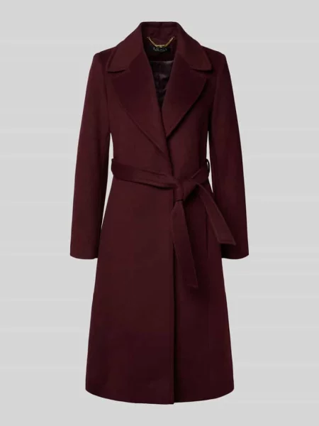 Płaszcz z wełny z wiązanym paskiem Lauren Ralph Lauren