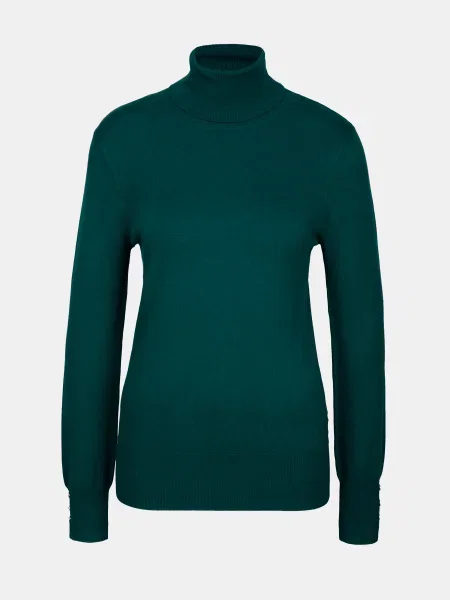 Pulover Orsay cu guler înalt verde