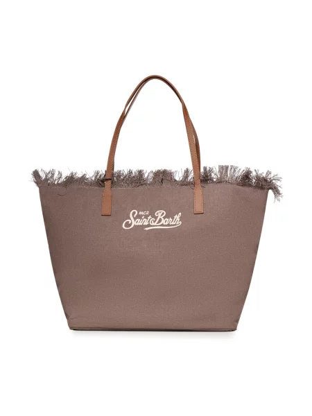 Shopperka Mc2 Saint Barth skórzana brązowa