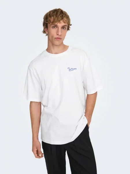 Only & Sons Tricou ONSMILO indigo alb