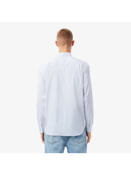 Lacoste Koszula W Paski Regular Fit biała
