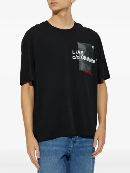 Tricou L/ab C/o Off-white cu imagine alb
