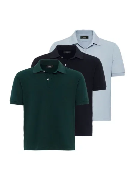 Antioch Tricou Gianpietro albastru deschis / verde închis negru