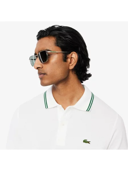 Lacoste Koszulka Polo Regular Fit Trim Accent biała
