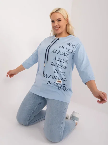 Bluzka Fashionhunters niebieska
