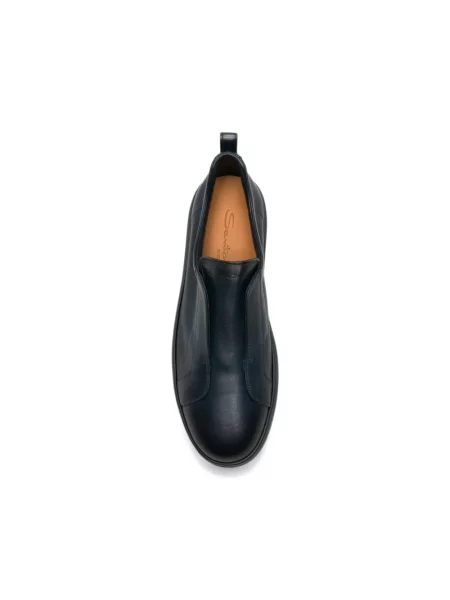 Sneakersy Santoni sznurowane skórzane niebieskie
