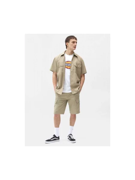 Ing Dickies Work Shirt Ss Rec Khaki S bézs