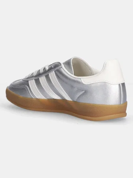 Kožené sneakers boty adidas Originals Gazelle Indoor stříbrná