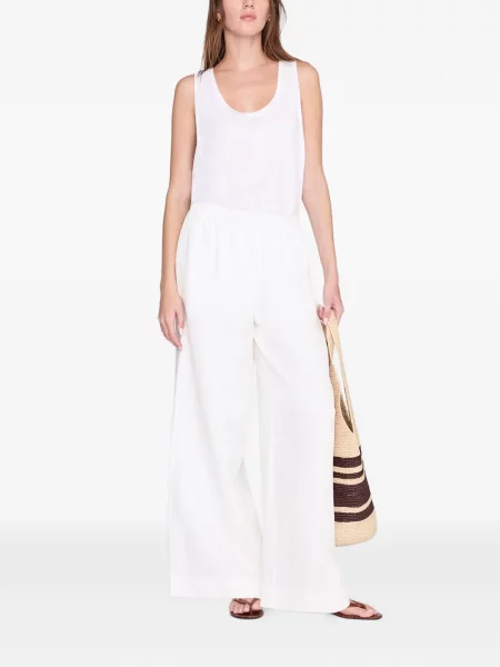 Pantaloni palazzo Anine Bing alb