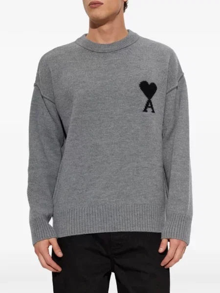 Sweter Ami Paris szary
