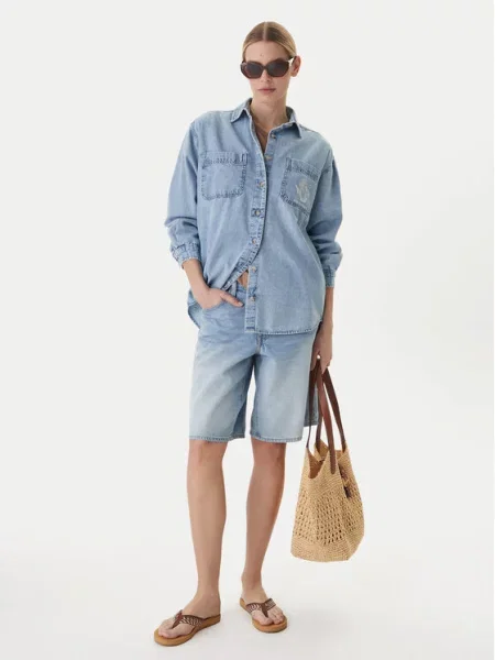 Billabong Джинсова сорочка Down The Coast Голубий Oversize