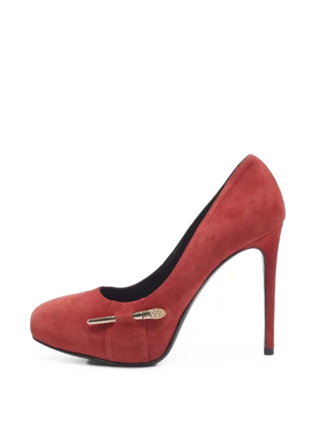 Pantofi cu toc Loriblu din piele de căprioară cu platformă roșu