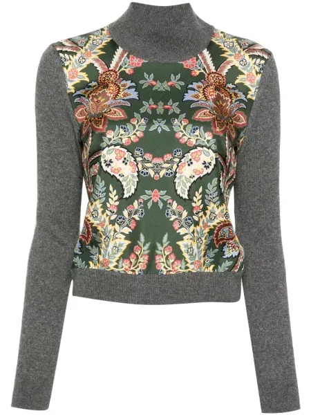 Pulover Etro cu model floral gri