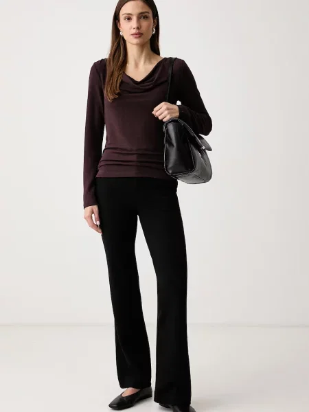 United Colors of Benetton bluza z viskozo rjava