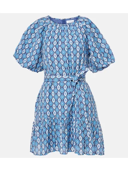 Zamatové šaty Velvet s potlačou modrá