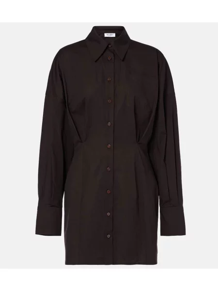 Rochie tip cămașă The Attico de costum maro