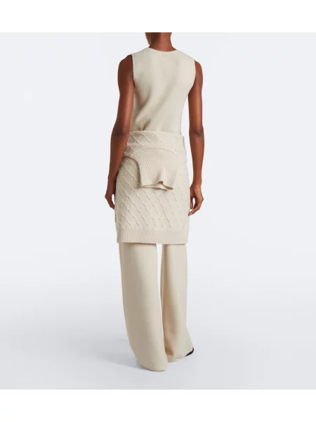 Pantaloni Max Mara de lână bej