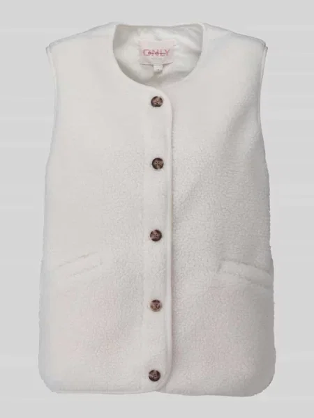 Kamizelka w stylu teddy krój regular fit model BABY' Only beżowa