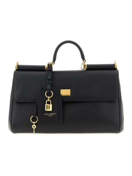 Torebka Dolce And Gabbana skórzana retro czarna