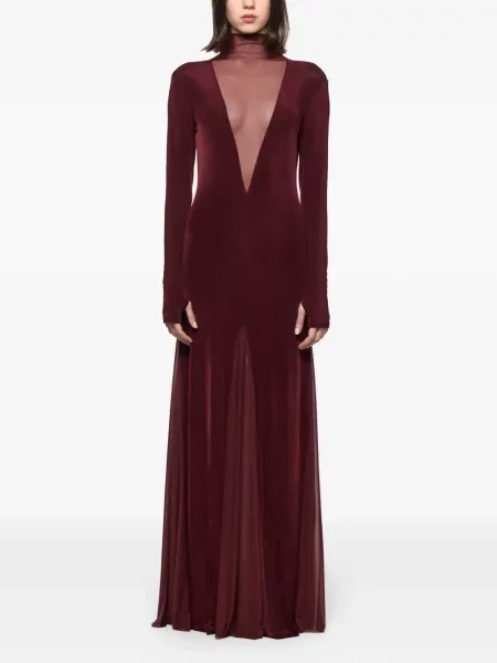 Rochie Atu Body Couture transparente de costum roșu