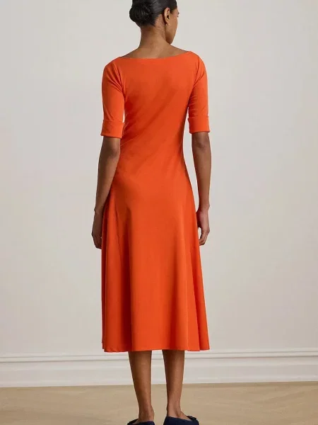 Lauren Ralph Lauren sukienka mini rozkloszowana pomarańczowy