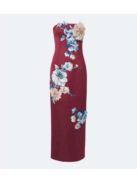 Rochie Leo Lin cu model floral cu aplicații