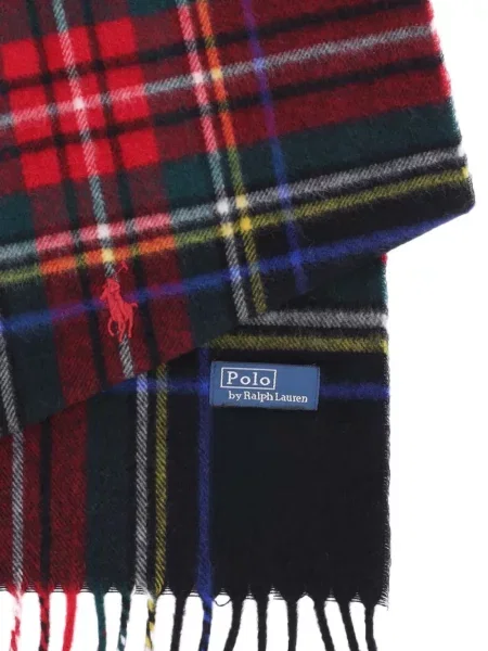 Fleece kockás sapka Polo Ralph Lauren autogrammal kék
