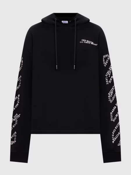 Худі з принтом Off-white чорне