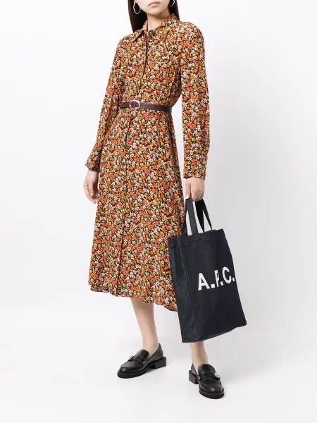Raštuota shopper rankinė A.p.c. mėlyna
