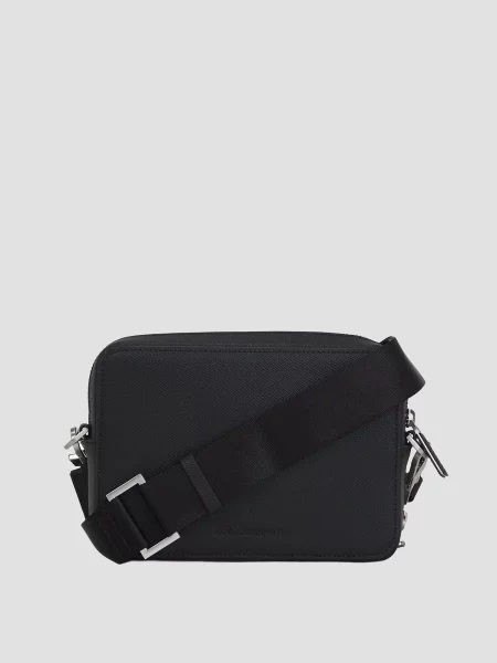 Шкіряна сумка Karl Lagerfeld чорна