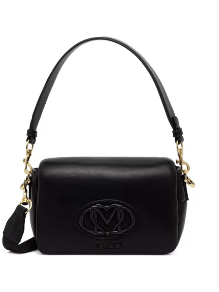Geanta crossbody Love Moschino cu autograf negru