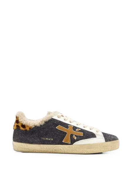 Sneakerși Premiata din piele de oaie gri