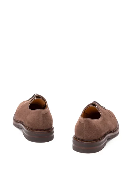 Pantofi derby Brunello Cucinelli din piele de căprioară maro