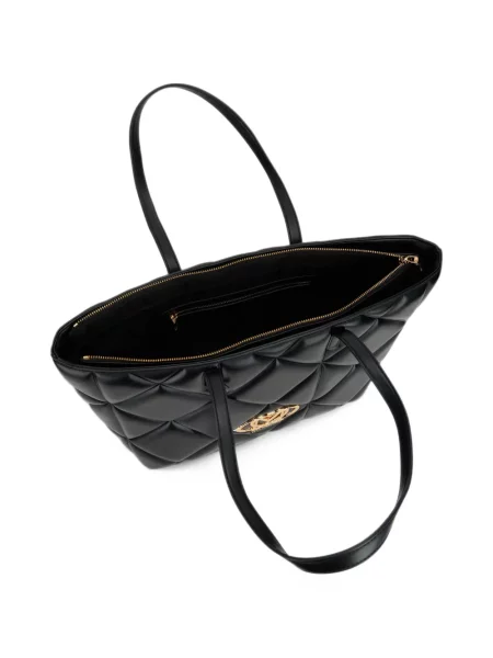 Καπιτονέ τσάντα shopper Love Moschino με αυτόγραφο μαύρο