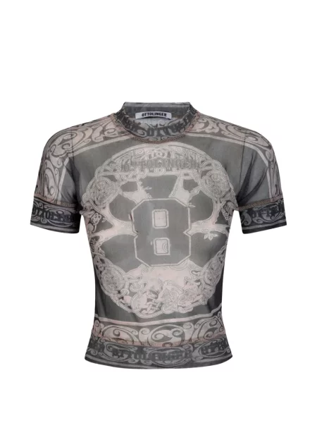 Koszulka Ottolinger z nadrukiem z siateczką szara