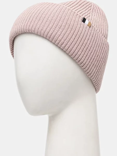 Шерстяная шапка Boss розовая