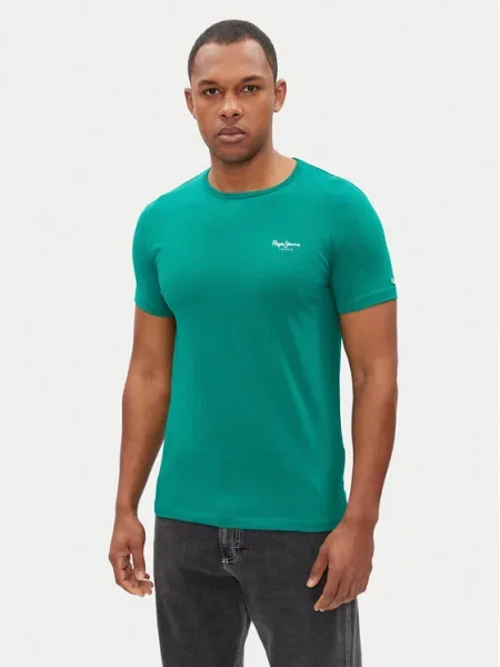 Тениска Pepe Jeans ORIGINAL BASIC 3N с принт зелено