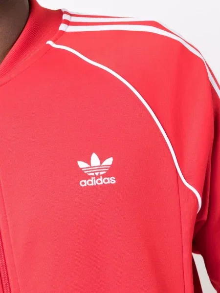 Geacă Adidas cu broderie alergare roșu
