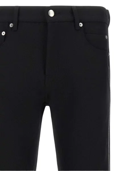 Blugi Rick Owens de lână cu model herringbone negru