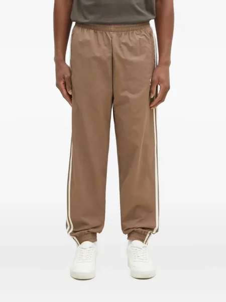 Pantaloni palazzo Adidas cu dungi plisat cu imagine albastru