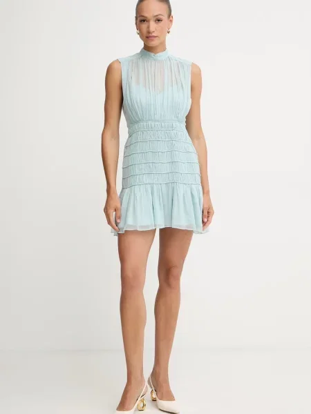 Twinset rochie din vâscoză albastru